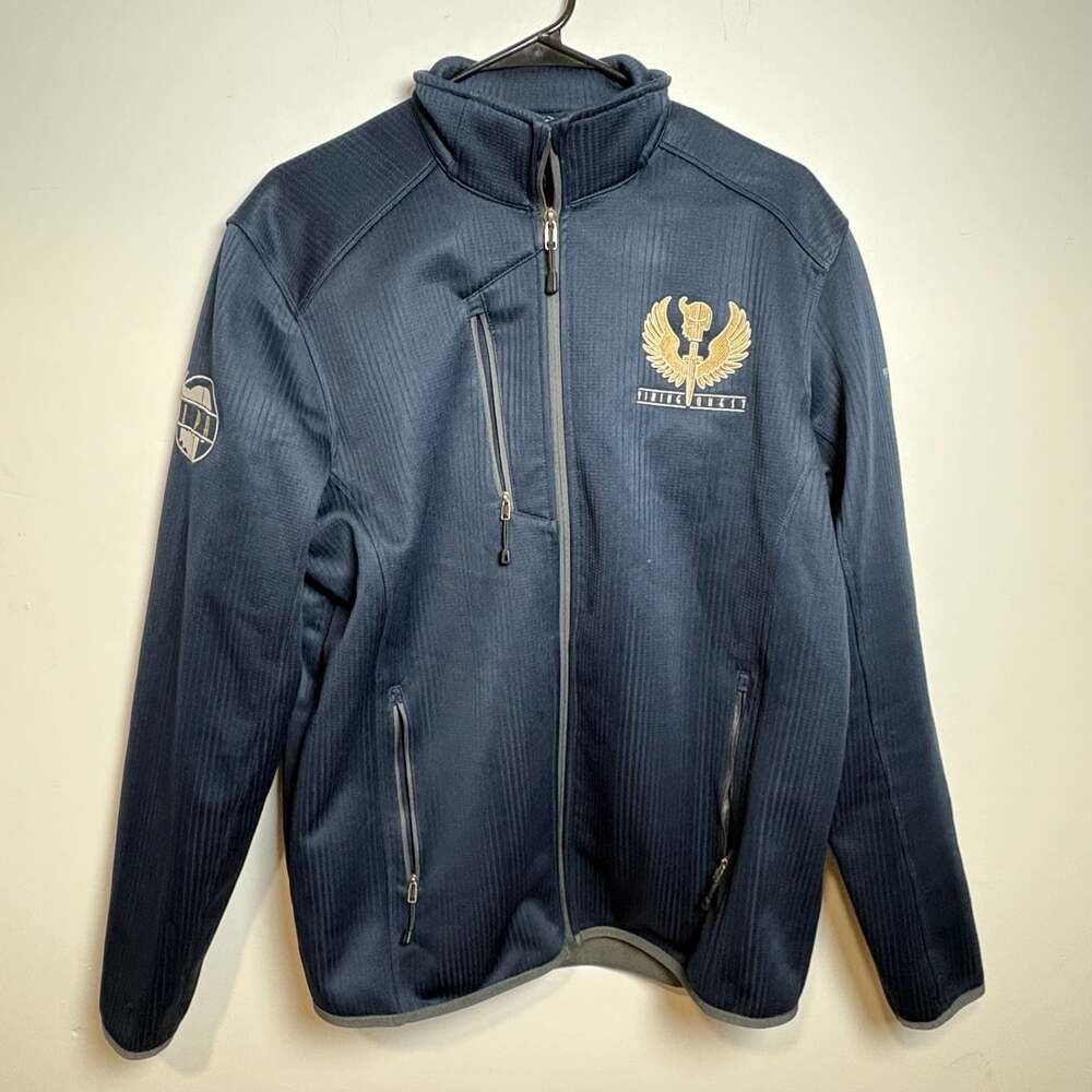 Eddie Bauer Men's Blue Full-Zip Fleece Lined Jacket Viking Quest IPA Size L